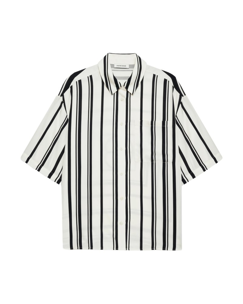Skjorta coco shirt monogram stripe vit/svart 1