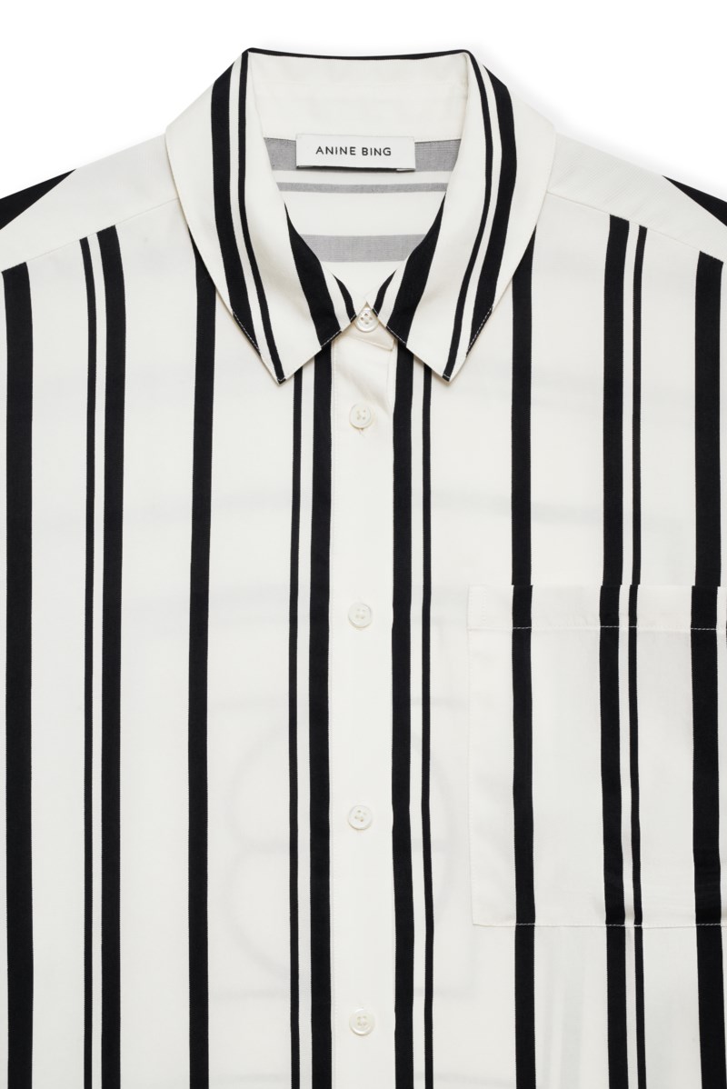 Skjorta coco shirt monogram stripe vit/svart 3