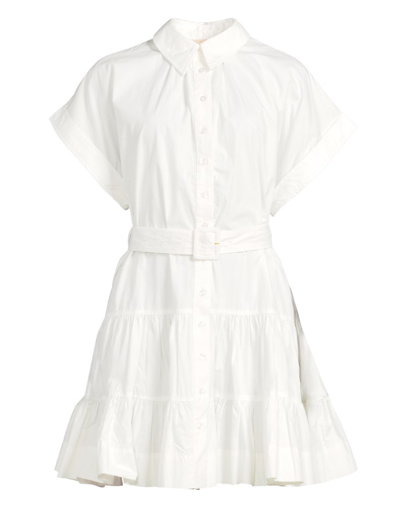 Klänning poplin belt vit 1