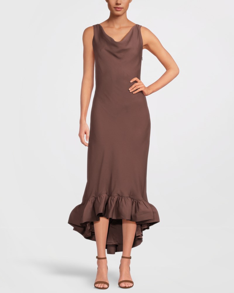 Klänning alia cowl neck ruffled maxi 2