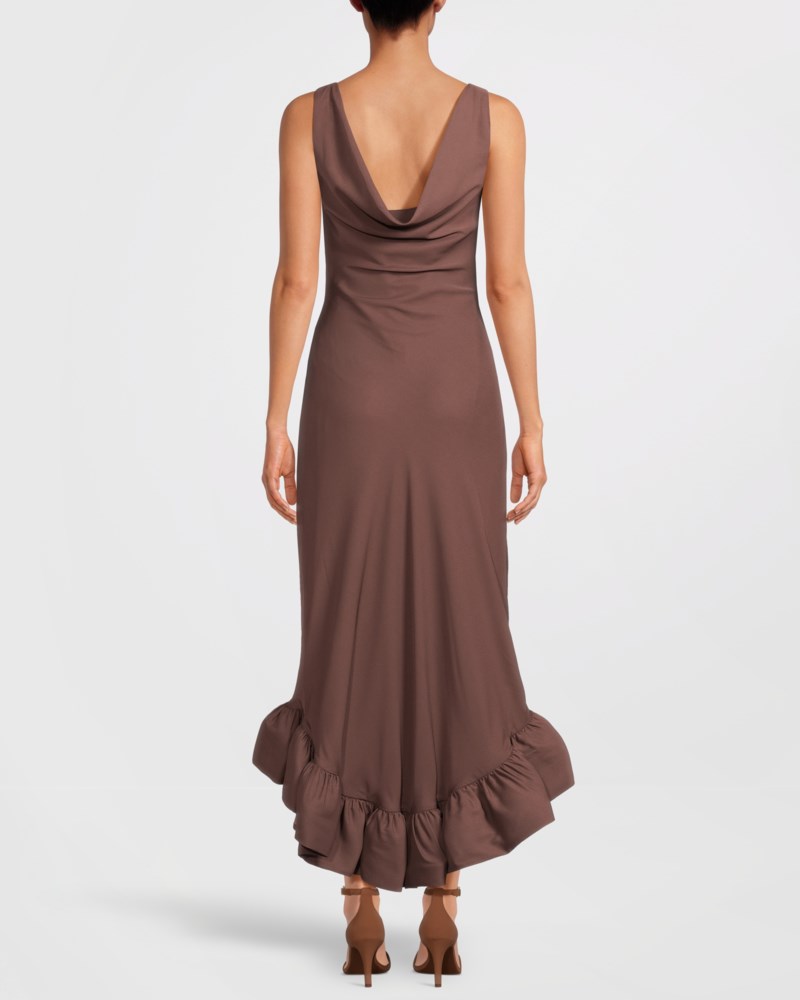Klänning alia cowl neck ruffled maxi 4