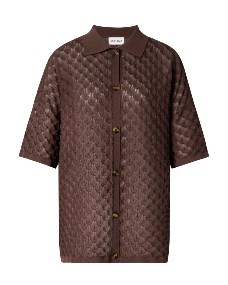 Skjorta moa knitted chocolate 1