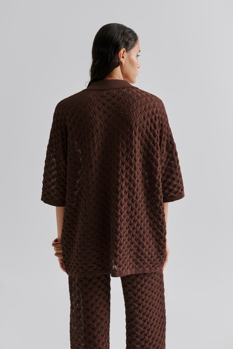 Skjorta moa knitted chocolate 3