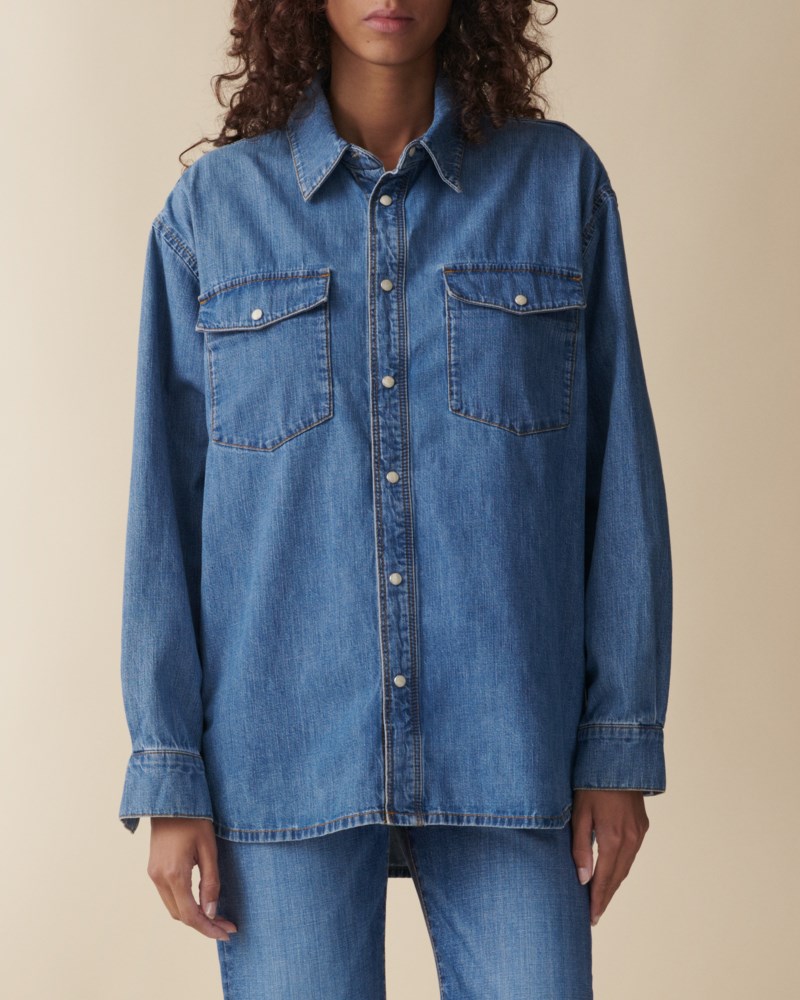 Jeansskjorta angela light blue vintage 2