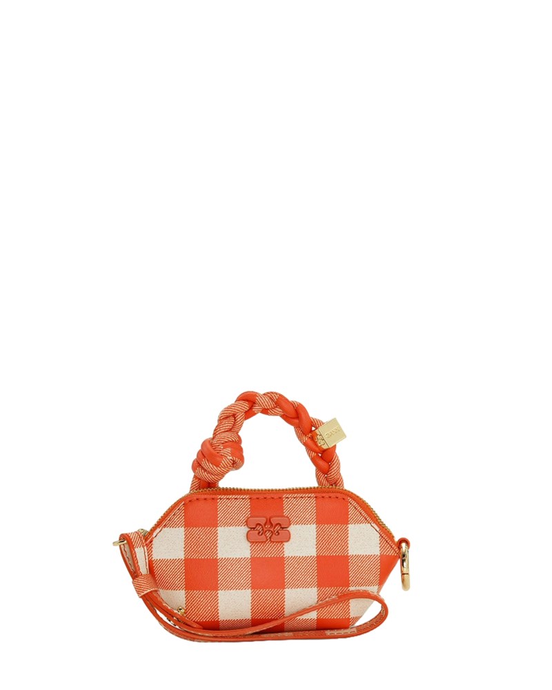 Väska ganni bou bag nano vichy red alert 1