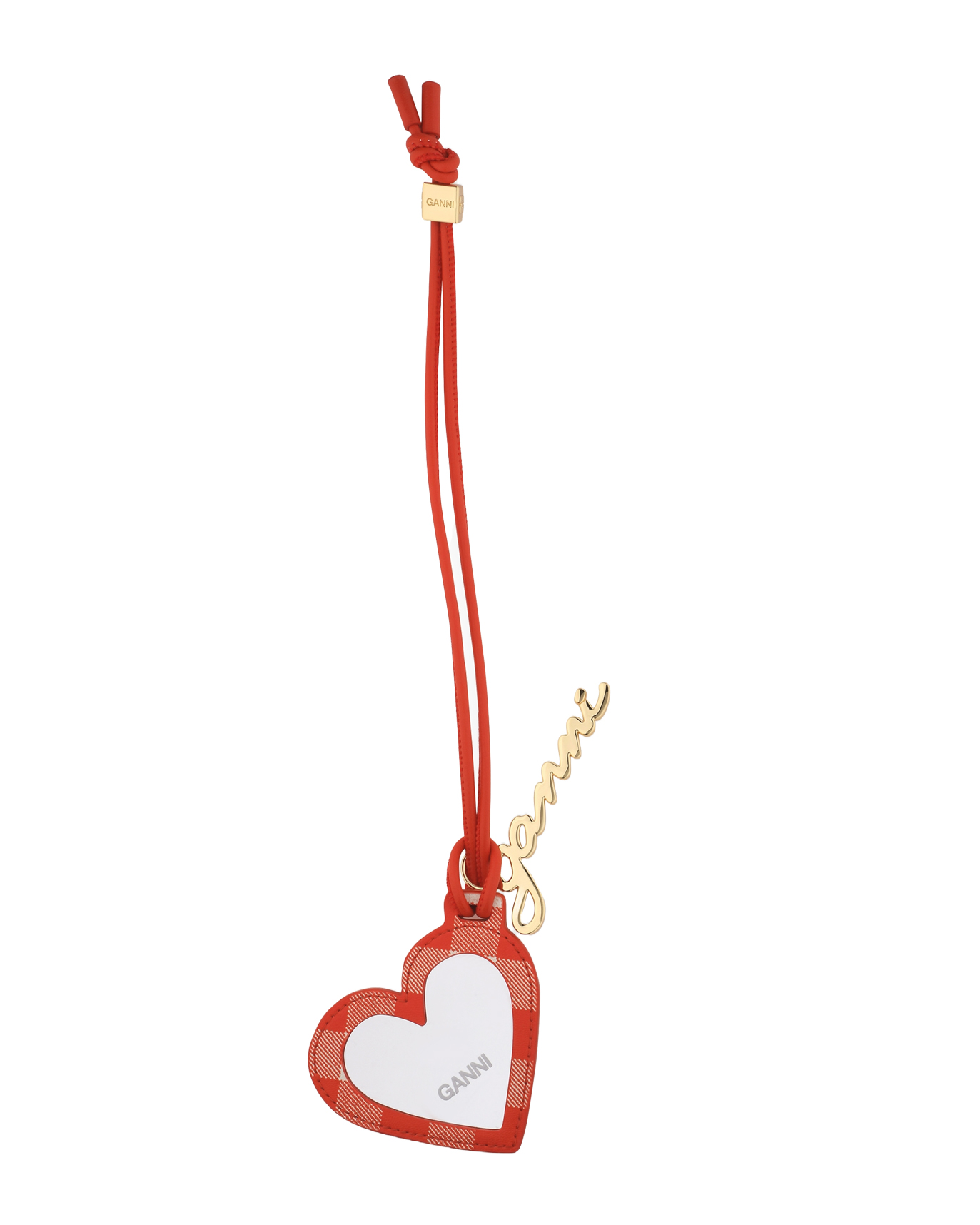 Ganni - Nyckelring bou heart mirror röd | NK