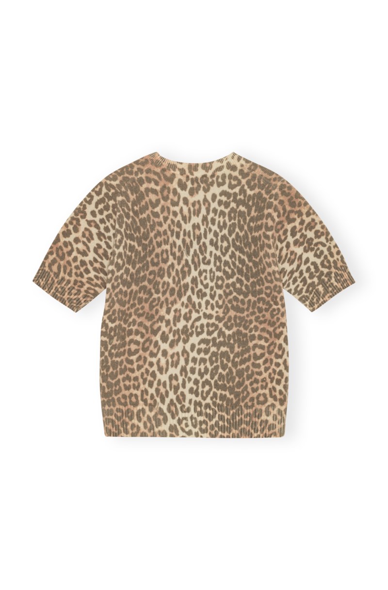 T-shirt graphic wool mix printed leopard beige 2