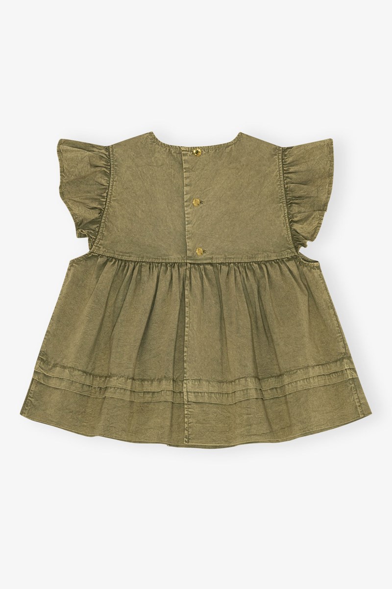 Topp washed stretch cotton frill sleeve 2