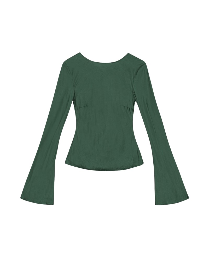 Blus solid stretch satin long 1