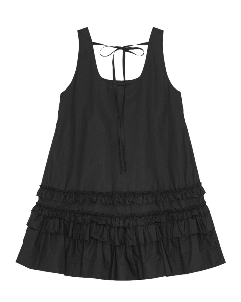 Klänning cotton poplin u-neck mini 2