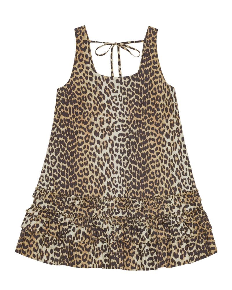 Klänning printed cotton poplin u-neck mini 1