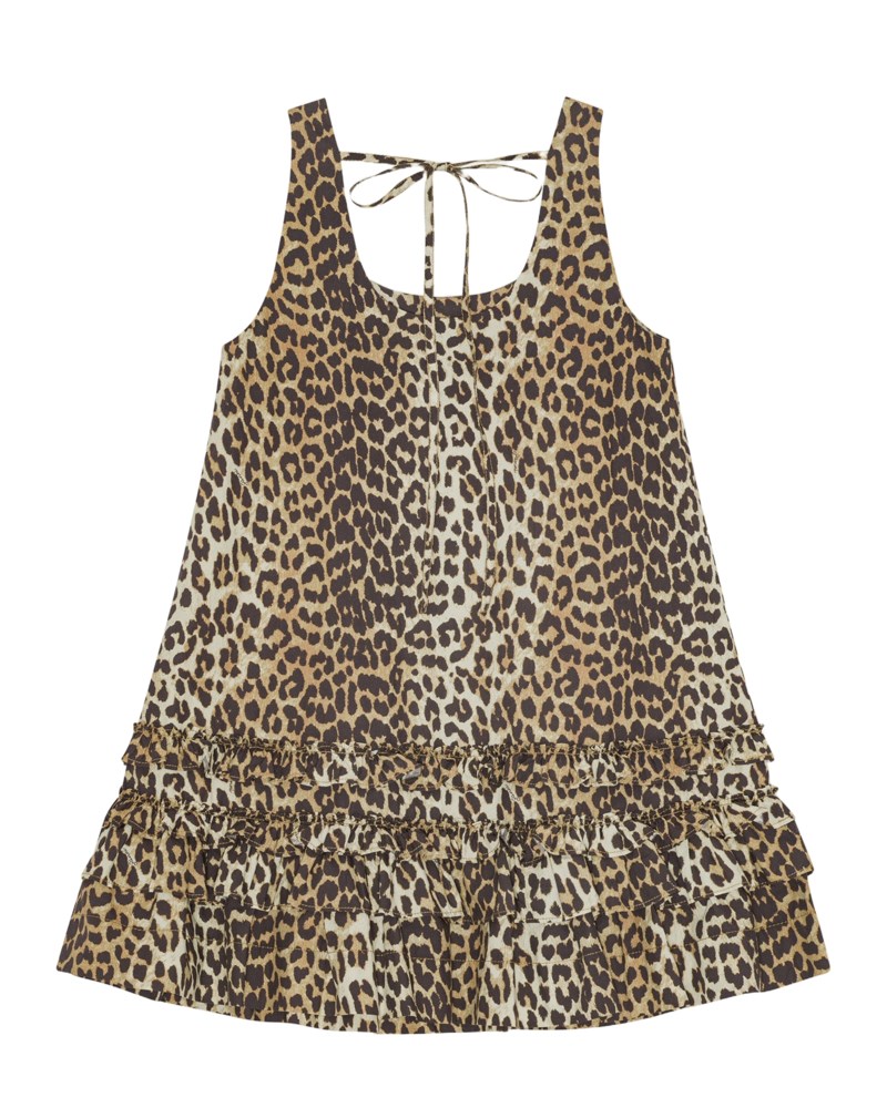 Klänning printed cotton poplin u-neck mini 2