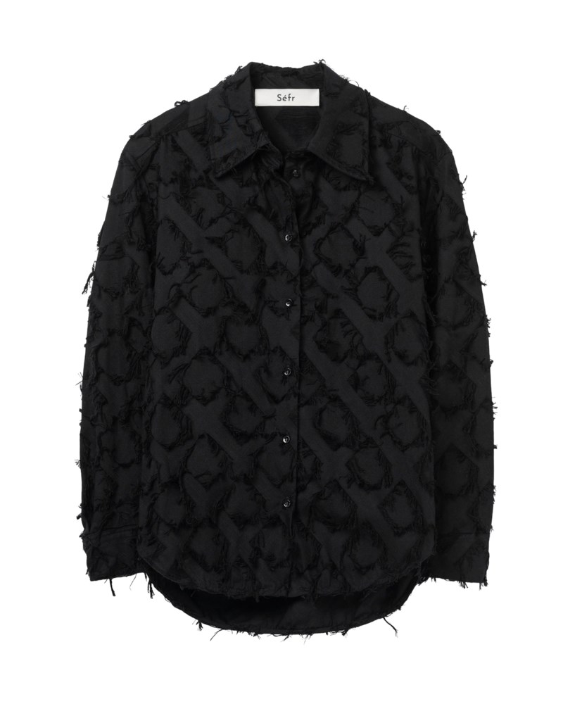Skjorta willa fringed black twill 1