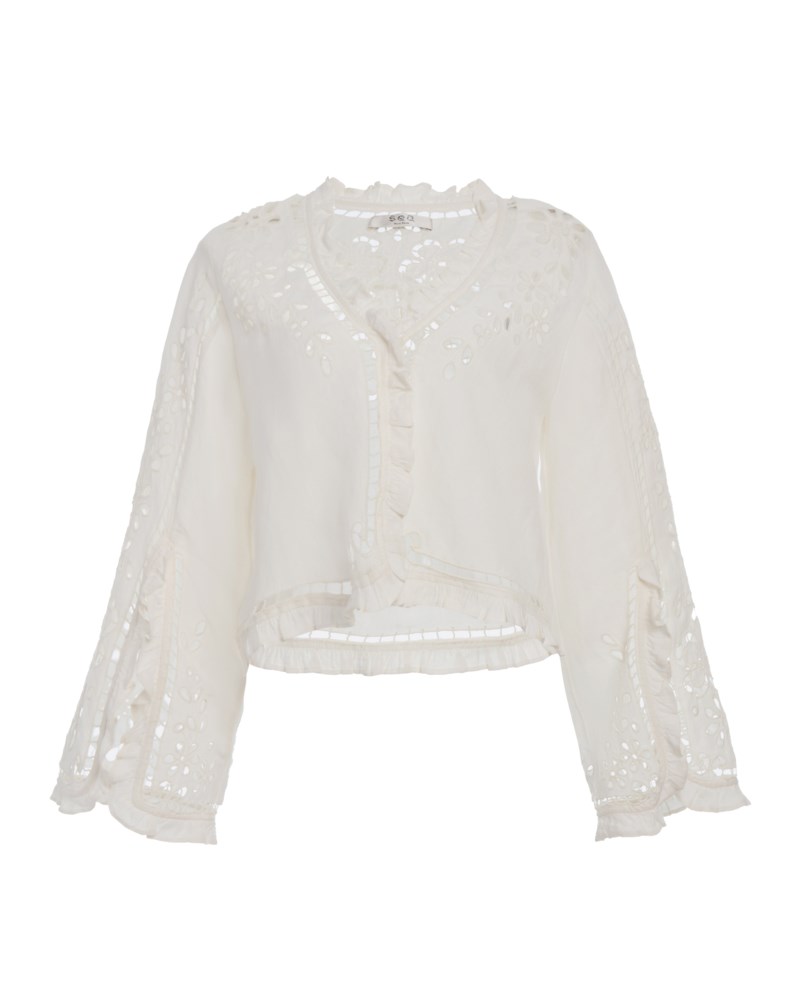 Blus lula embroidery l slv vit 1