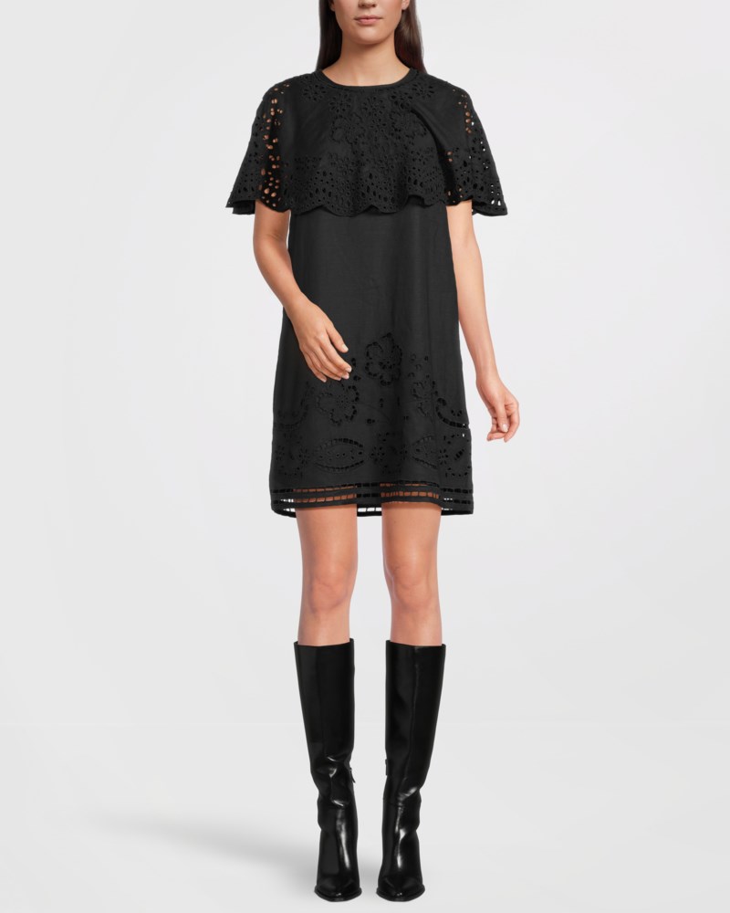 Klänning lula embroidery s slv svart 2