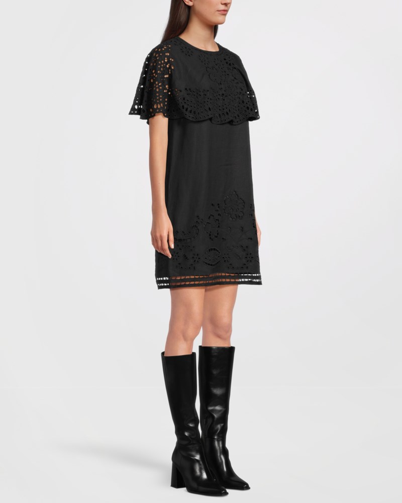Klänning lula embroidery s slv svart 3