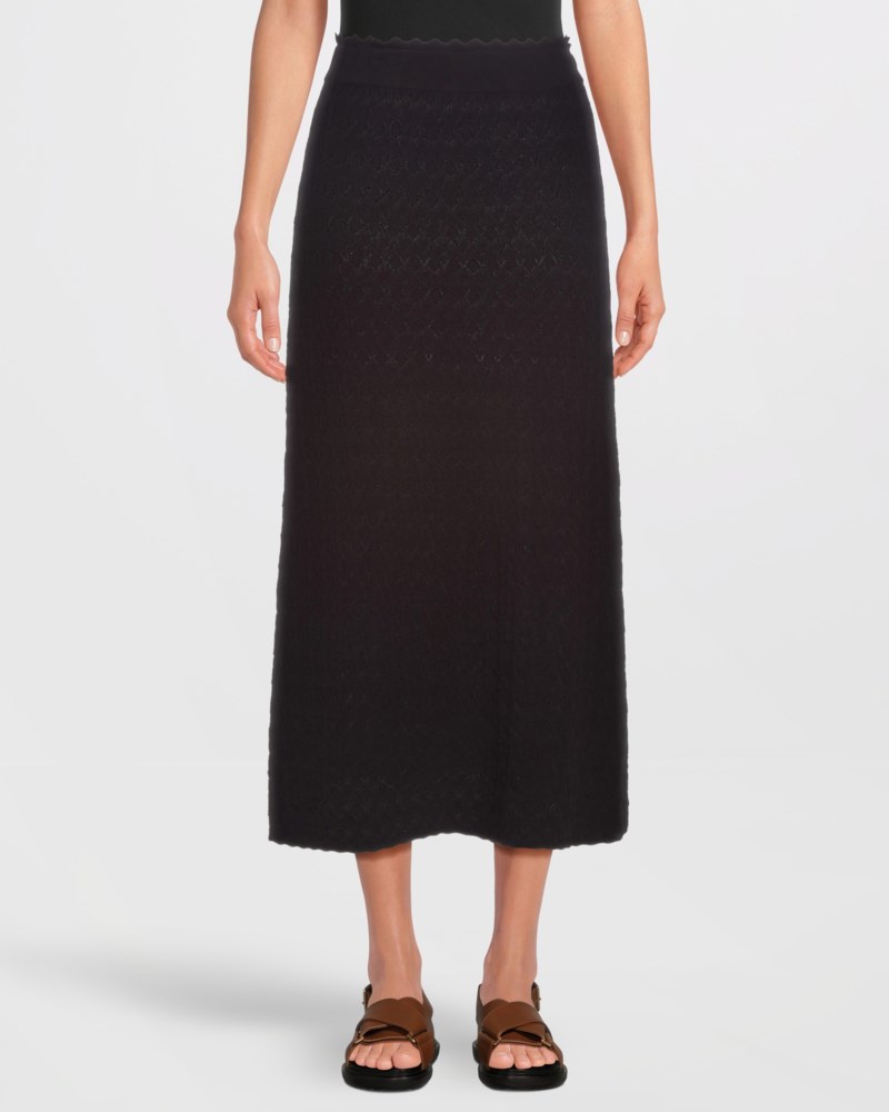 Kjol rue knit midi svart 2