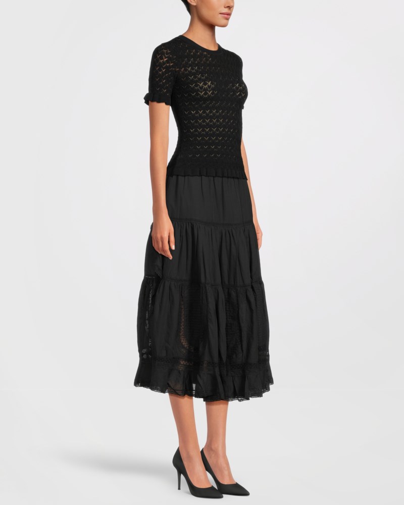 Franca lace midi skirt svart 3