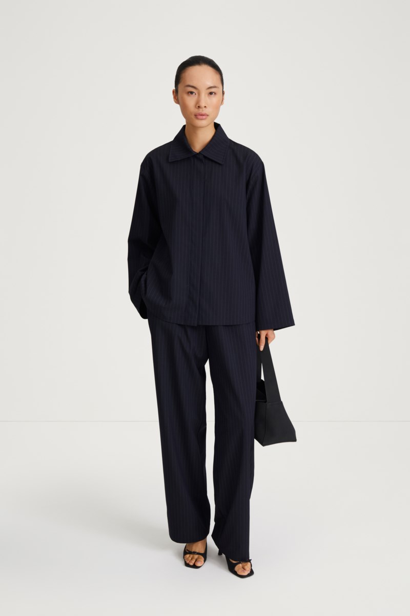 Skjorta brenly navy pinstripe 2