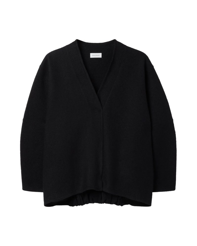 Cardigan long wool black 1