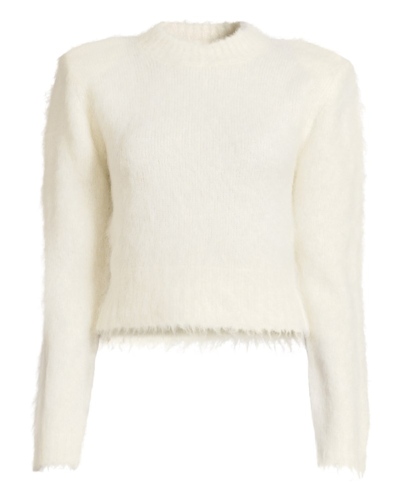 Tröja hairy knit fitted offwhite 1