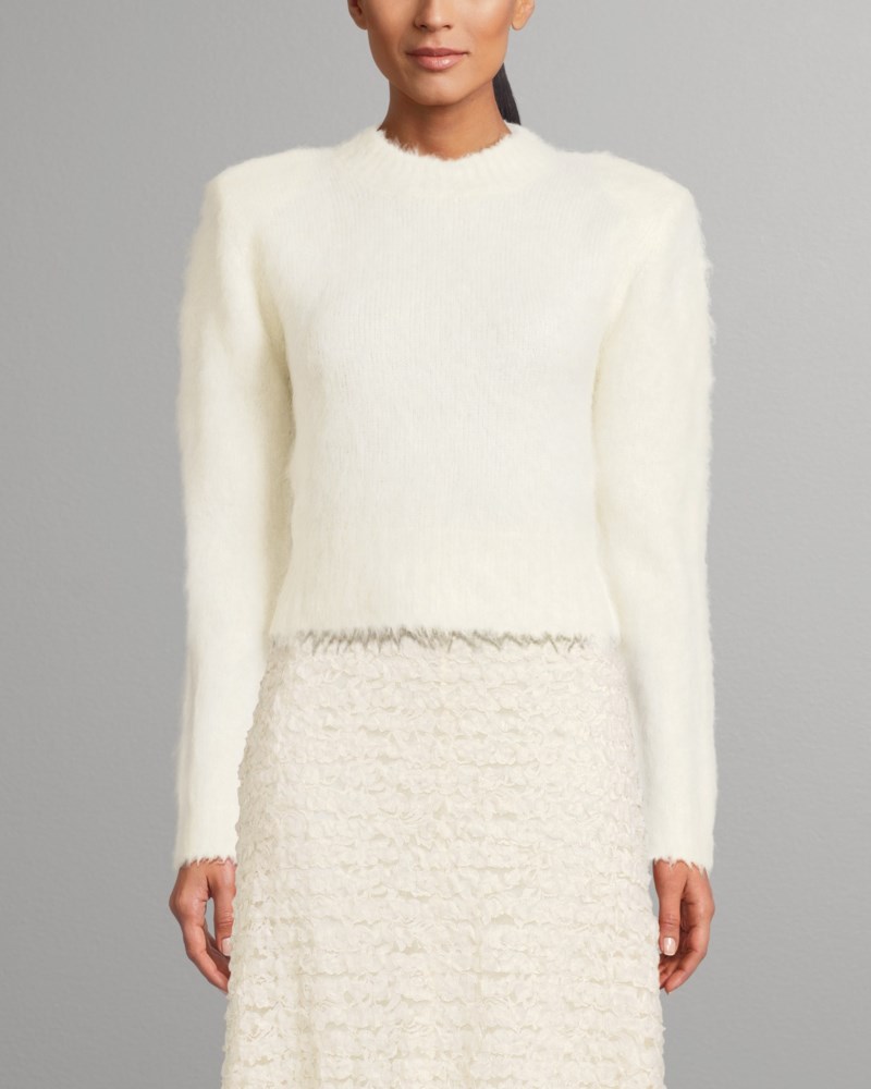 Tröja hairy knit fitted offwhite 2