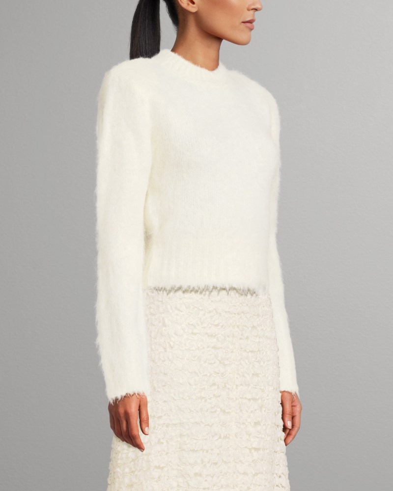 Tröja hairy knit fitted offwhite 3