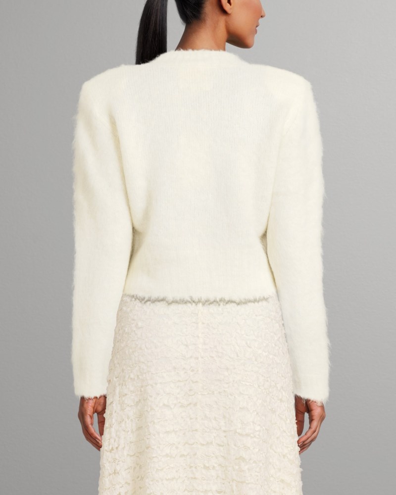 Tröja hairy knit fitted offwhite 4