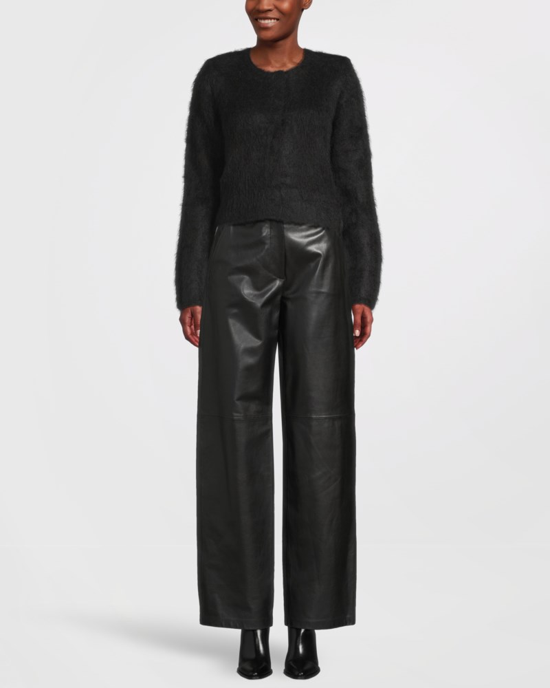Kofta hairy knit svart 2