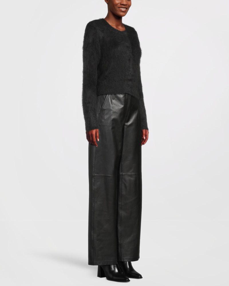 Kofta hairy knit svart 3