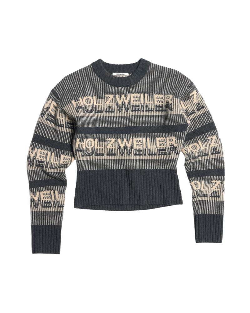 Tröja ski cropped crew grå 1