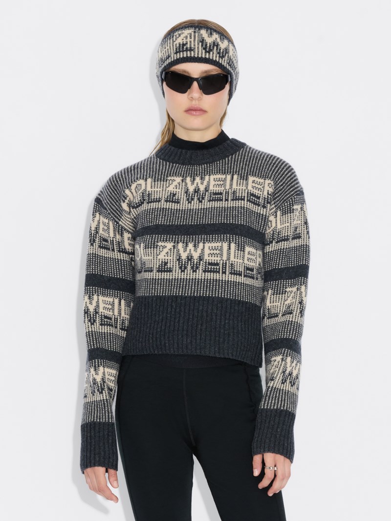 Tröja ski cropped crew grå 4