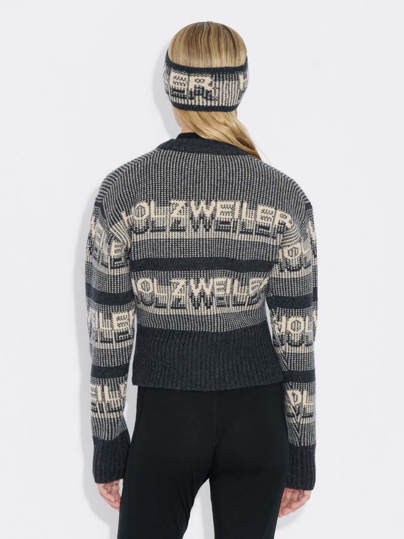 Tröja ski cropped crew grå 5