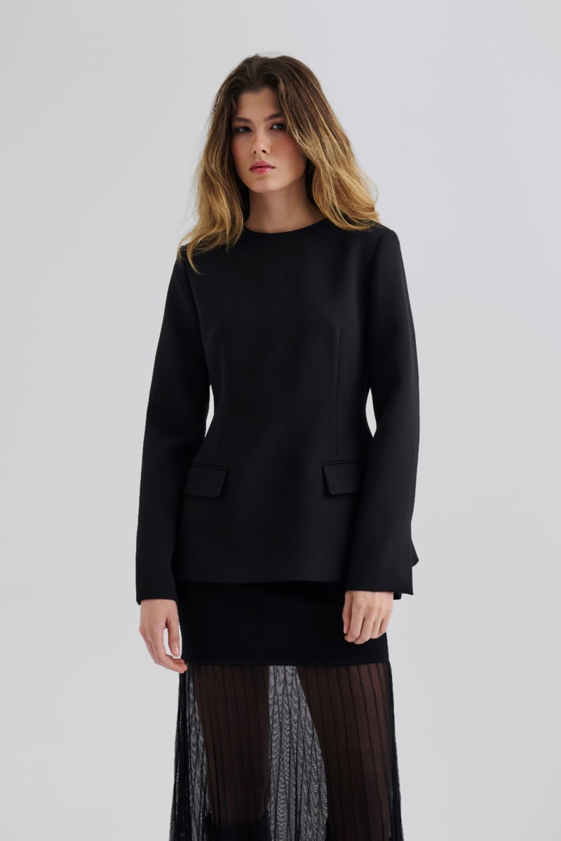Blus athina tailored fitted long sleeve 2
