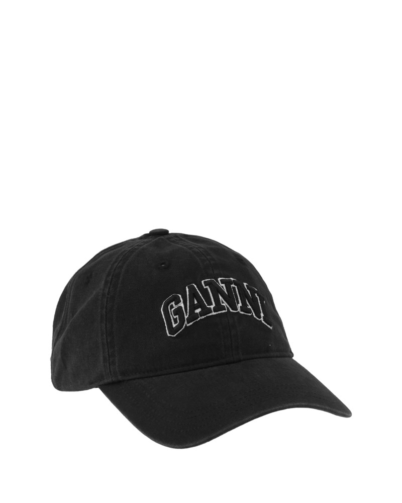 Keps washed cotton canvas emb svart 1
