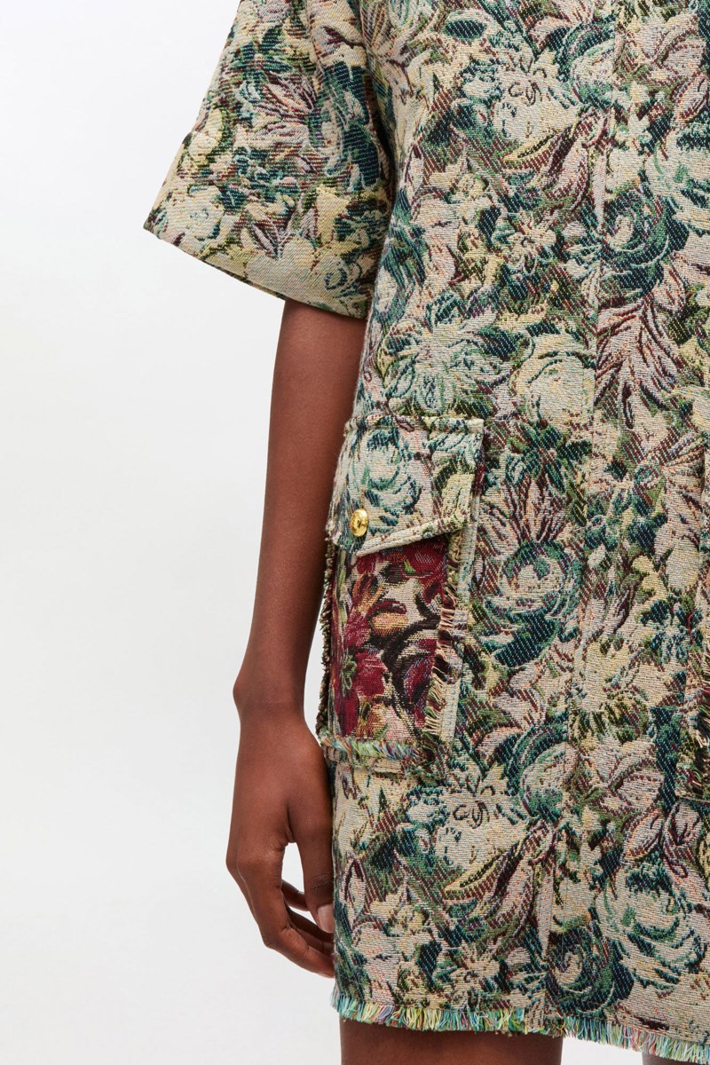 Klänning tapestry jacquard kimono mini 2