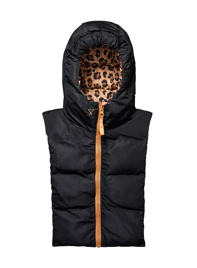 Fudoon Pull-on hood kaki & ecru fake shearling capes och ponchos dam – bild 2