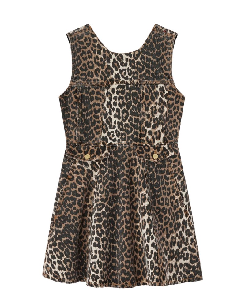 Klänning print denim flounce mini 1