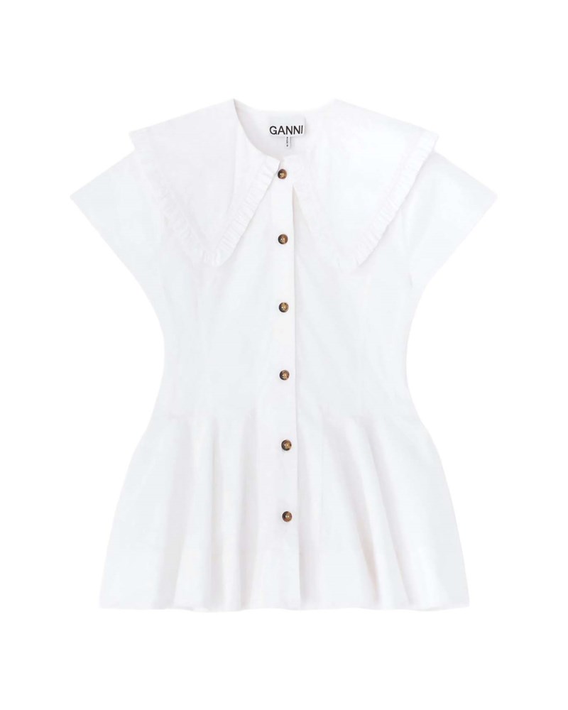Blus stretch cotton peter pan collar 1