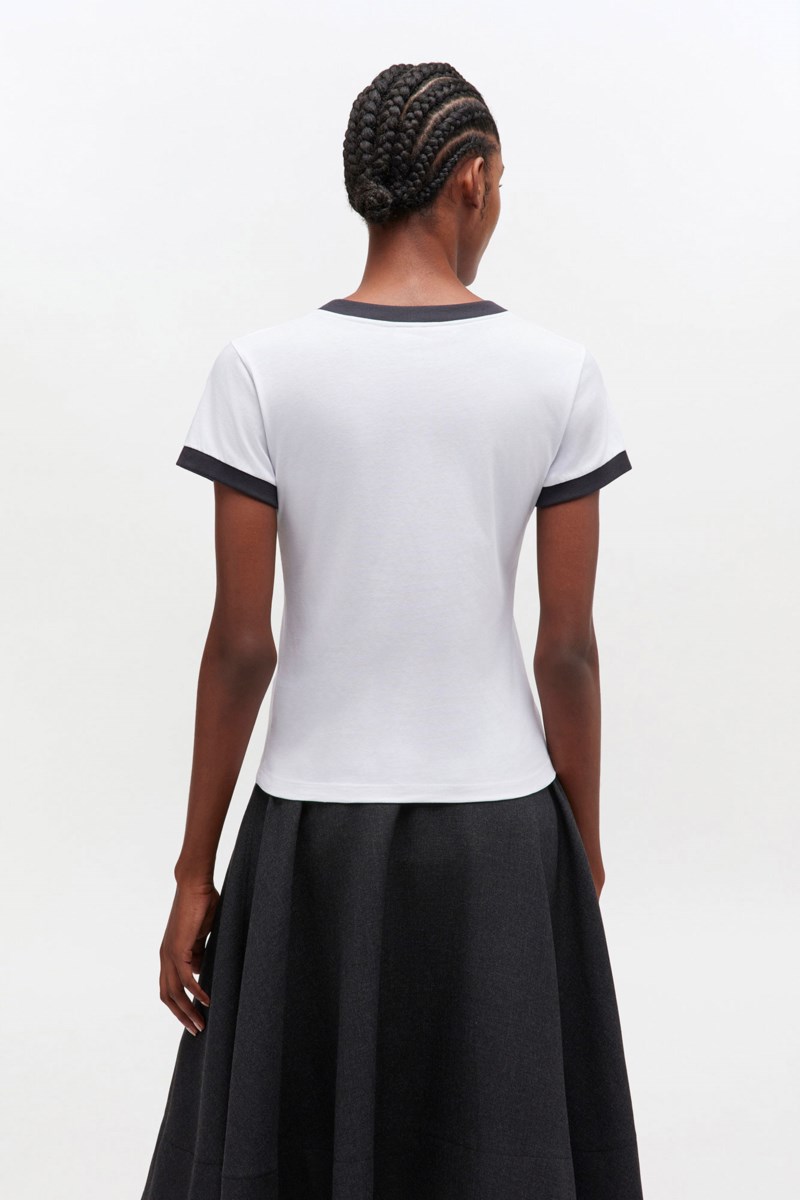 T-shirt basic cotton jersey margot kitty print bright white 3