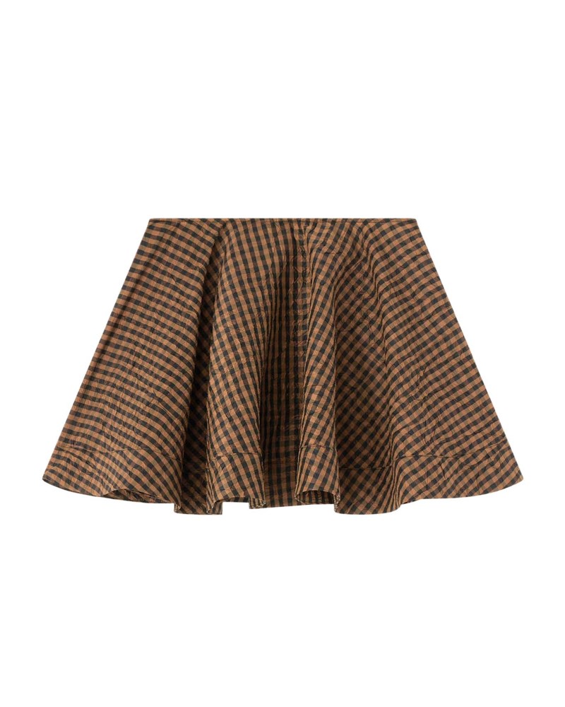 Kjol crinkled taffeta check mini circle 1