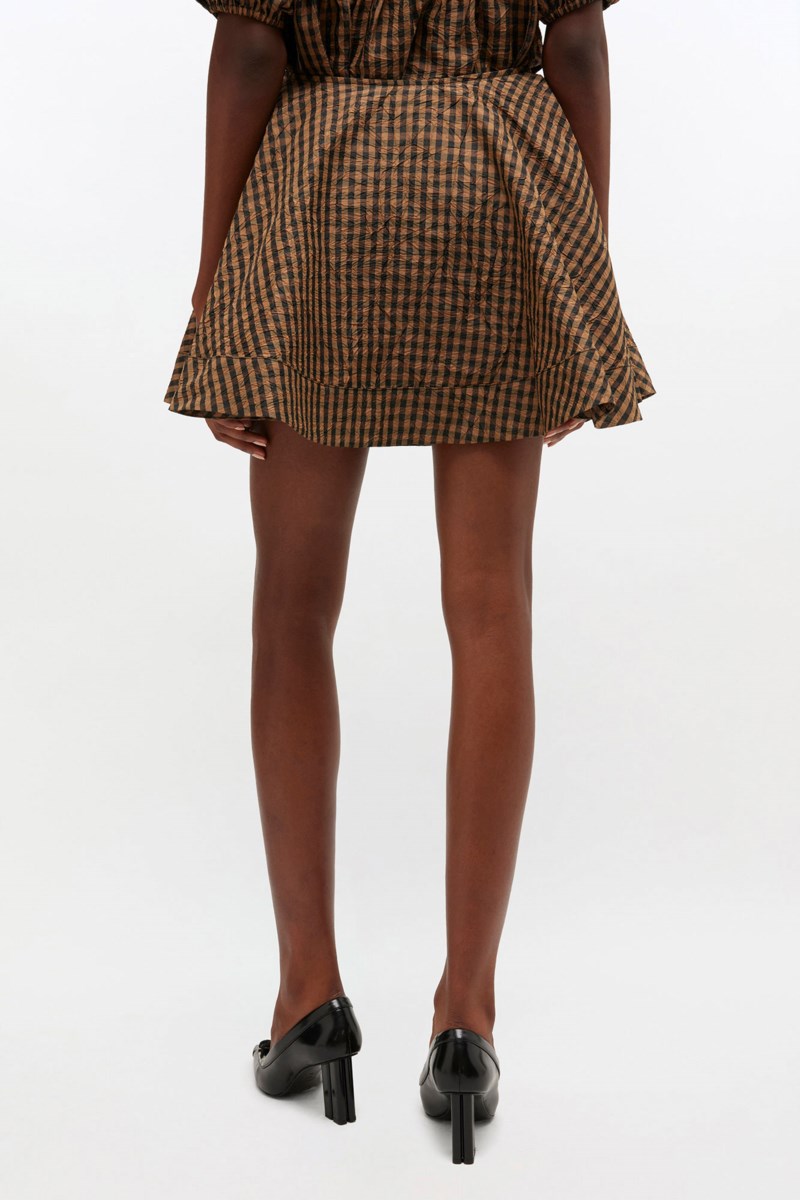 Kjol crinkled taffeta check mini circle 3