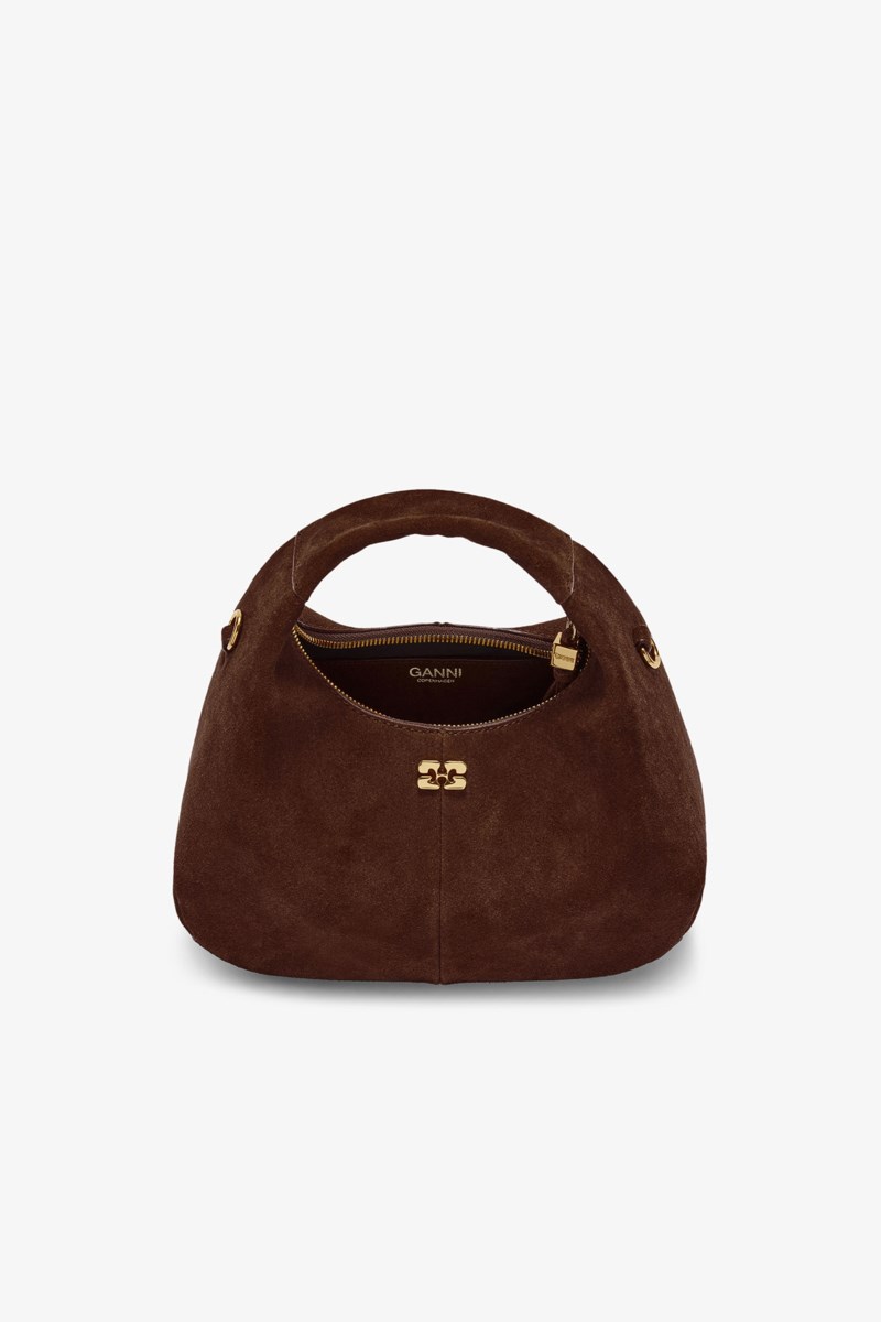 Ganni Handväska hobo mini recycled suede pelinova dam – bild 3