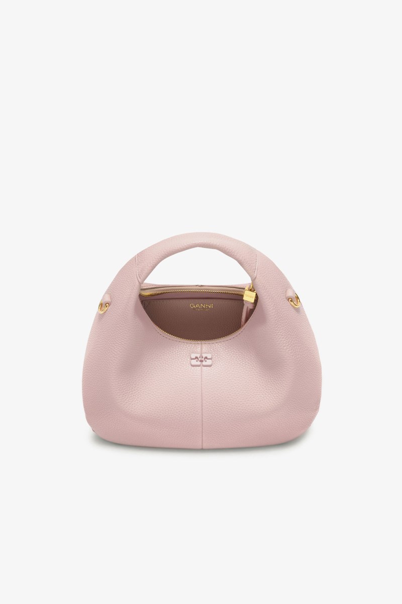 Ganni Handväska hobo mini grained dam – bild 3