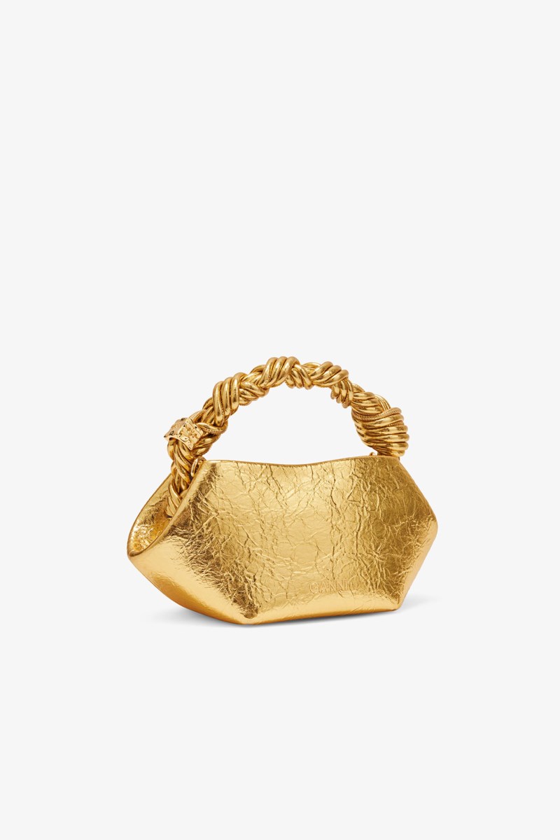 Handväska bou mini crushed gold 2