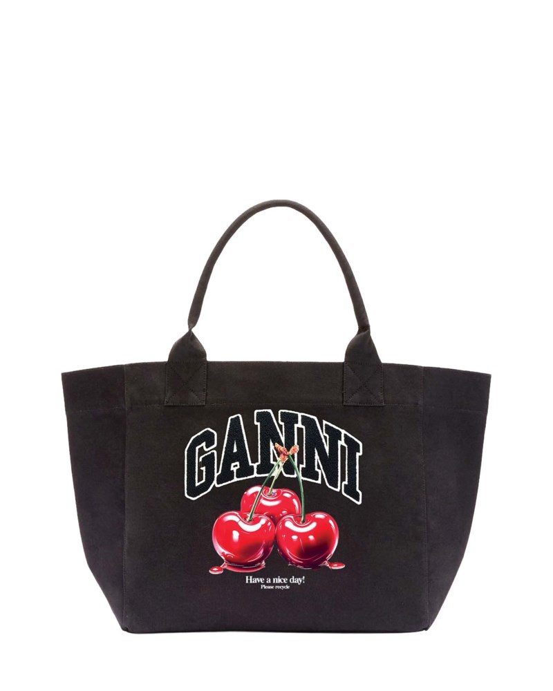 Tote medium trapeze shopper cherry printed