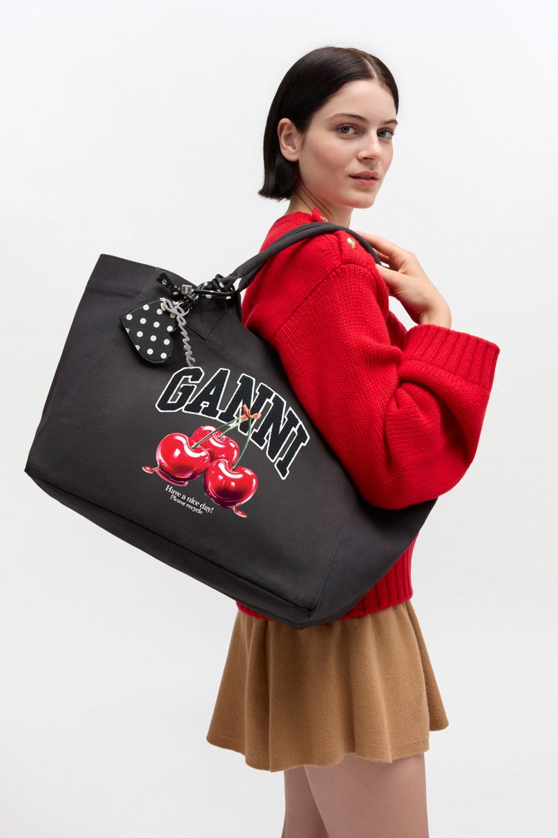 Tote medium trapeze shopper cherry printed 4