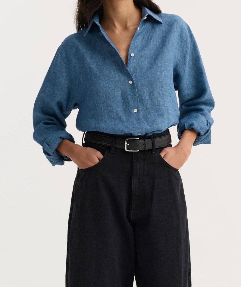 Skjorta classic chambray linen 2