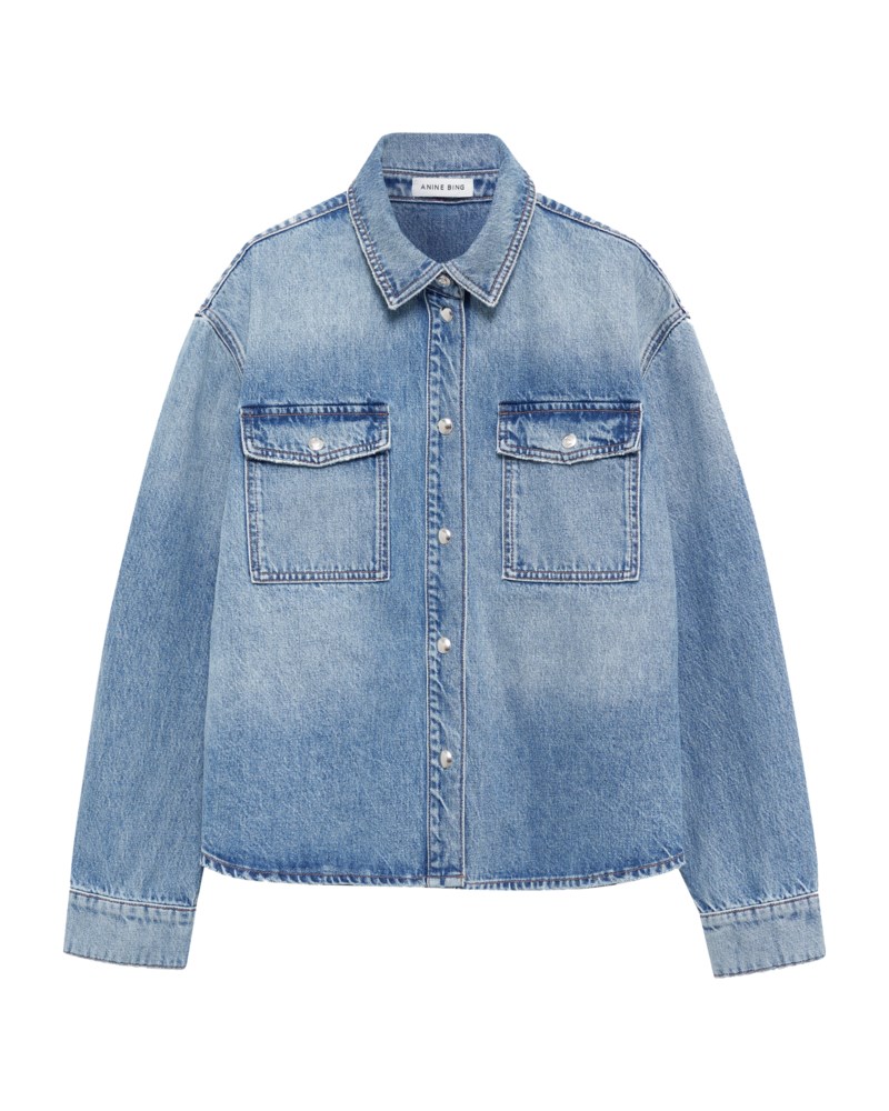 Skjorta paxton washed blue 1