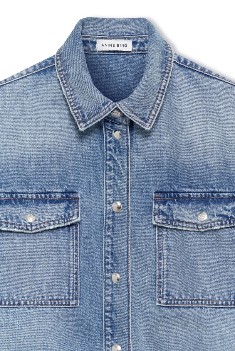 Skjorta paxton washed blue 5